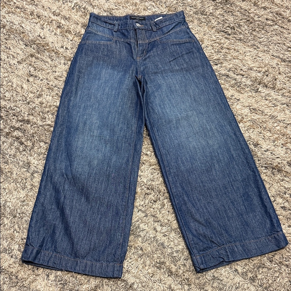 Banana Republic Dark Blue wide leg Jeans sz 26/2 petite